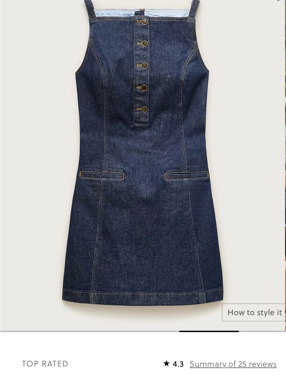 J. Crew Dark Blue Denim Button-Front Sleeveless Dress
